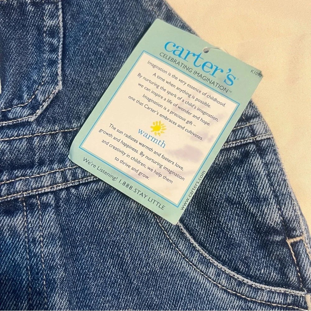 Vintage NWT Carter's Classic Blue Kids Overalls size 9-12M